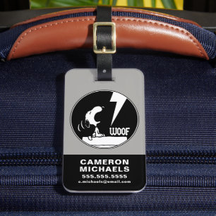 Rock-T-Shirts Snoopy Howling Name hinzufügen Gepäckanhänger