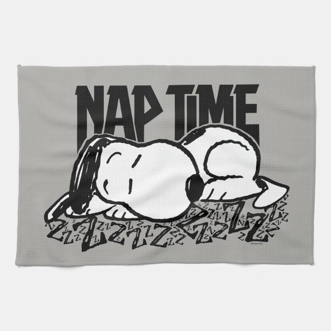 Rock-T-Shirts | Snoopy Nickerchen Time Geschirrtuch (Horizontal)
