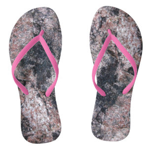 Rock Texture Pinkische Natur Flip Flops
