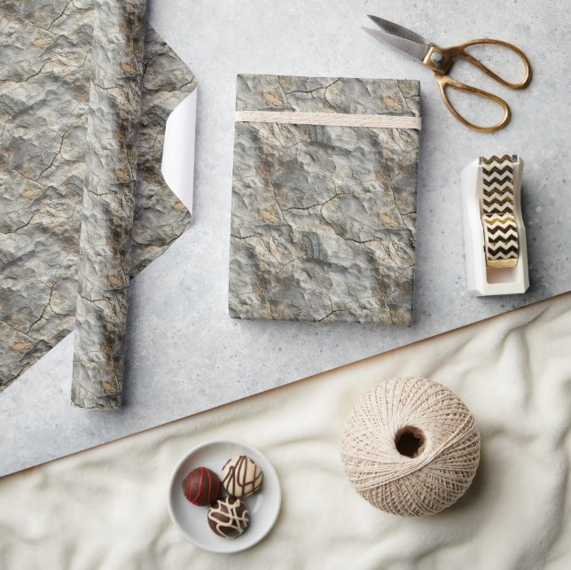 Rock Texture Wrapping Paper Roll Geschenkpapier (Kunsthandwerk)