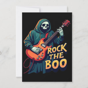 Rock the Boo - Halloween Skeleton Gitarrendesign Einladung