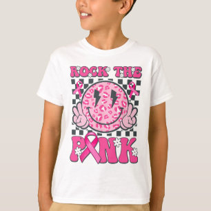 Rock the Pink Smile Face Pink Breast Cancer Awaren T-Shirt