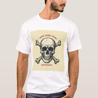 "Rock the Rebellion: Bold Skull & Crossbones T-Shi T-Shirt
