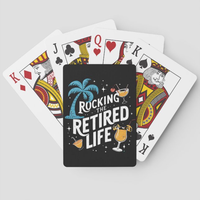 Rock the Remüde Life Sommer Funny Retirement Spielkarten (Rückseite)
