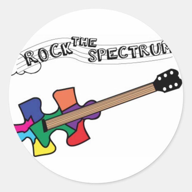 Rock the Spectrum logo Runder Aufkleber (Vorderseite)