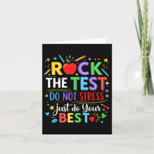 Rock the Test Day Testing Day Funny Teacher Men Wo Karte