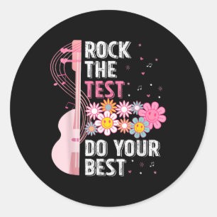 Rock the test Do your Best Testday Teachers St. Runder Aufkleber