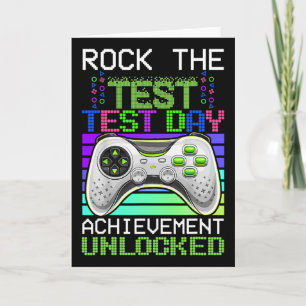 Rock The Test Lehrer Tag Gaming Gamer Test Tag Un Karte