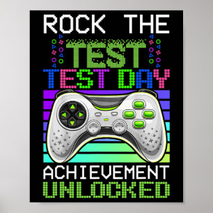 Rock The Test Lehrer Tag Gaming Gamer Test Tag Un Poster