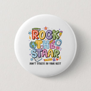 Rock The Test Staar Tag Lehrer Motivierender Testt Button