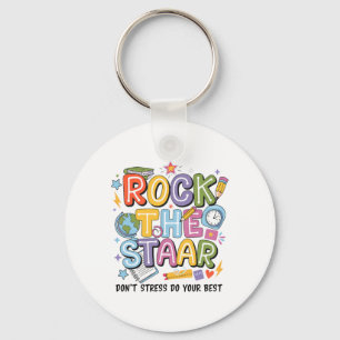 Rock The Test Staar Tag Lehrer Motivierender Testt Schlüsselanhänger