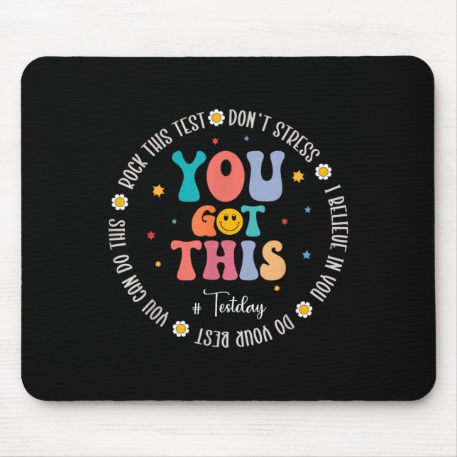 Rock The Test Teacher Testing Day Motivational Tes Mousepad (Vorne)