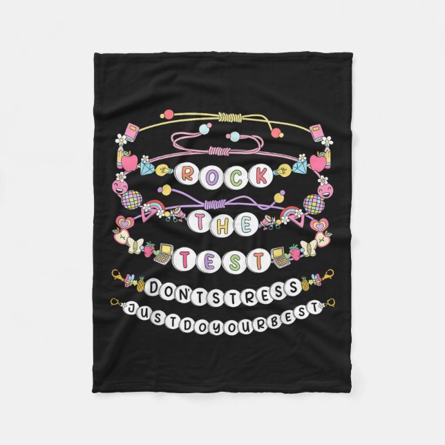 Rock The Test Test Day Friendship Bracelets Testin Fleecedecke (Vorderseite)