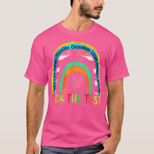 Rock The Test Test Day Teacher Testing Day Rainbow T-Shirt