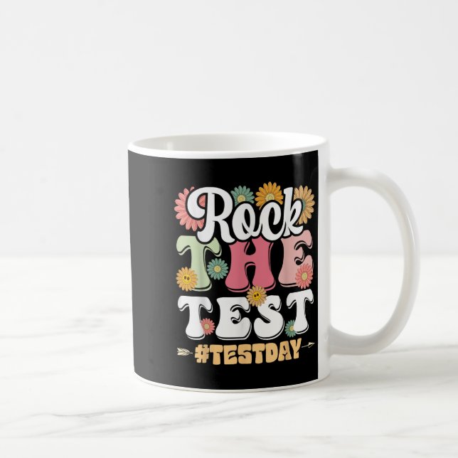 Rock The Test Testing Day Groovy Motivational Teac Kaffeetasse (Rechts)