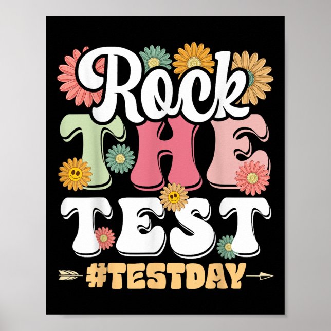 Rock The Test Testing Day Groovy Motivational Teac Poster (Vorne)