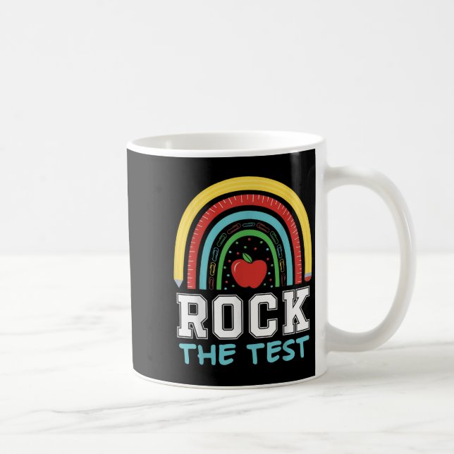 Rock The Test Testing Day Retro Motivational Teach Kaffeetasse (Rechts)