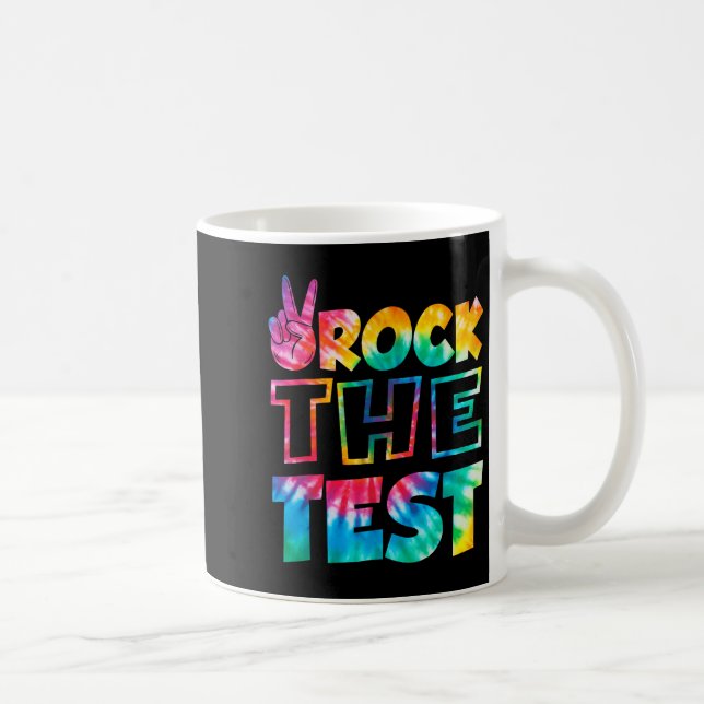 Rock The Test Testing Day Retro Motivational Teach Kaffeetasse (Rechts)