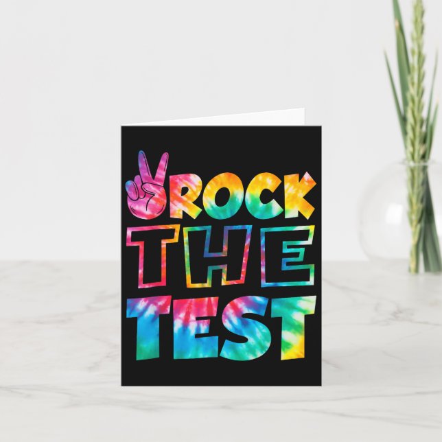 Rock The Test Testing Day Retro Motivational Teach Karte (Vorderseite)