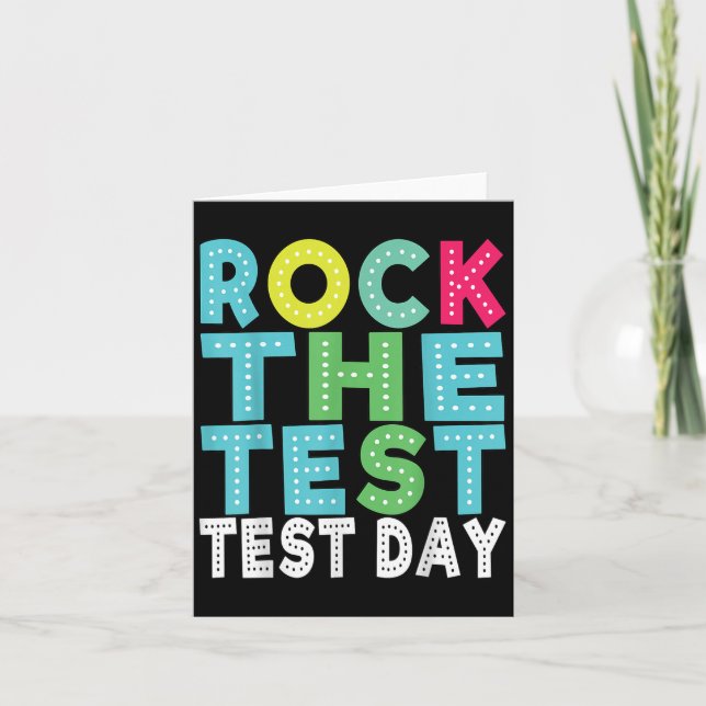 Rock The Test Testing Day Staar Motivational Teach Karte (Vorderseite)