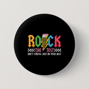 Rock the Test Testtag Dont Stress Abcd Alphabet ge Button