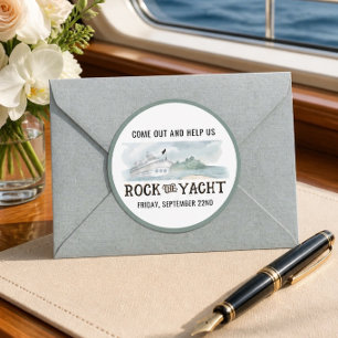 Rock the Yacht Runder Aufkleber