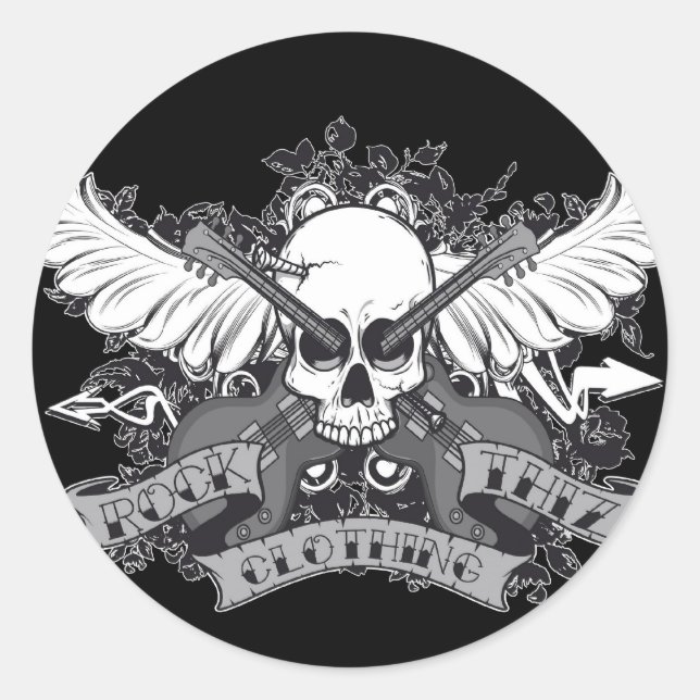 Rock Thiz Bekleidung Skull & Wings Stickers (Vorderseite)