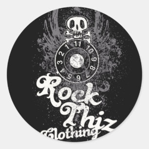 Rock Thiz Bekleidungskleber Skull & Zahlen Runder Aufkleber