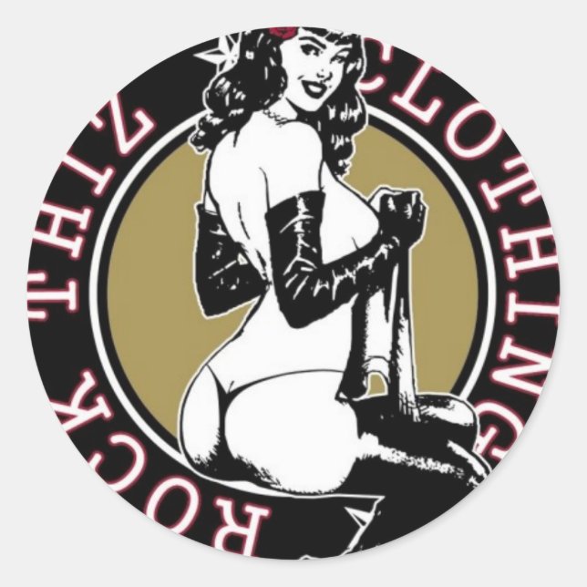 Rock Thiz Clothing Pinup Girl Stickers (Vorderseite)