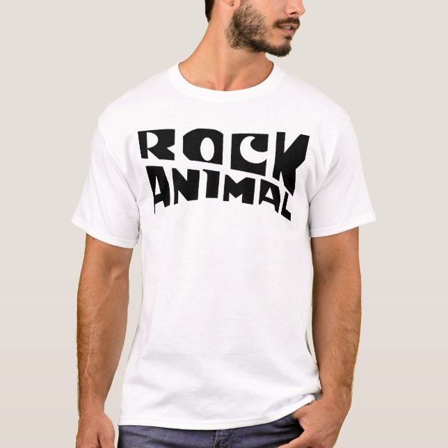 Rock-Tier-Typografie-Logodesign T-Shirt (Vorderseite)