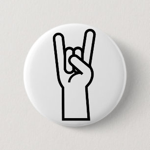 Rock-u. Rollenhandsymbol Button