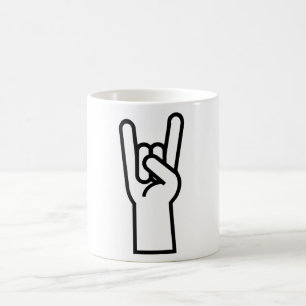 Rock-u. Rollenhandsymbol Tasse