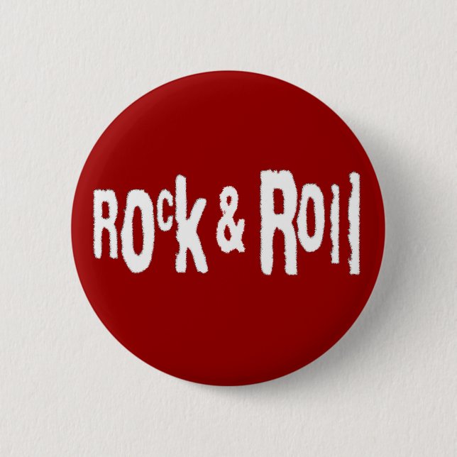 Rock-u. Rollenroter Knopf Button (Vorderseite)