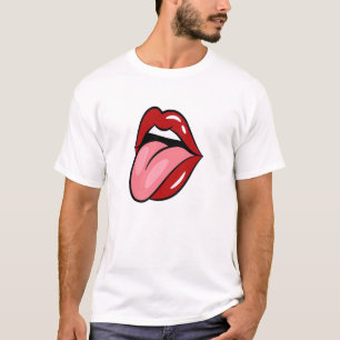 Rock-u. Rollenzunge-heraus Lippen T-Shirt