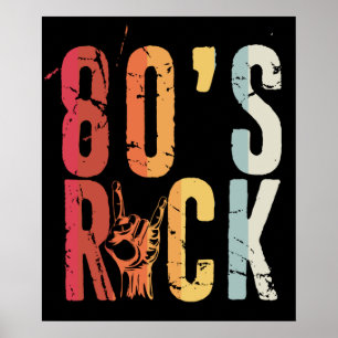 Rock Vintag Retro Music Band der 80er Jahre Poster