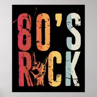 Rock Vintag Retro Music Band der 80er Jahre Poster