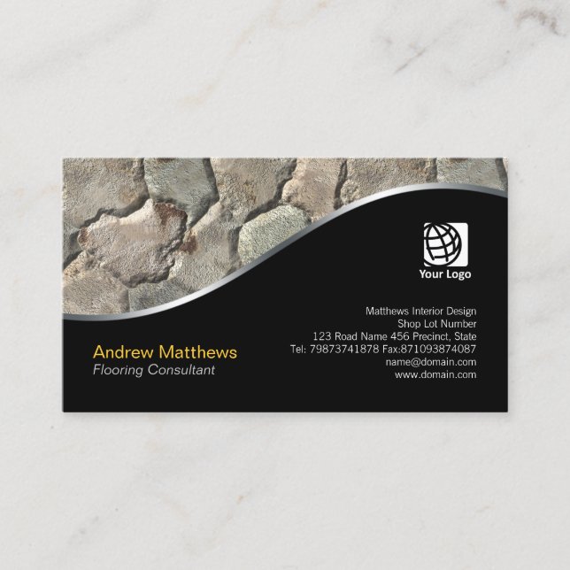 Rock Wall Textur - Design Business Card Visitenkarte (Vorderseite)