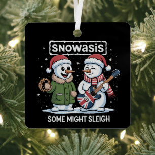 Rock Weihnachten SNOWASIS Some Might Sleigh Schnee Ornament Aus Metall