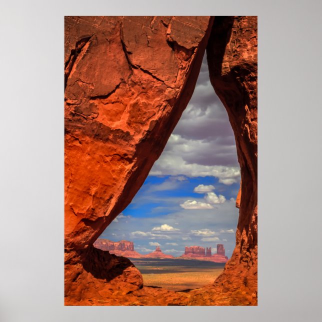 Rock window to Monument Valley, AZ Poster (Vorne)