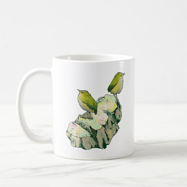 Rock Wren birds Neuseeland Kaffeetasse (Links)