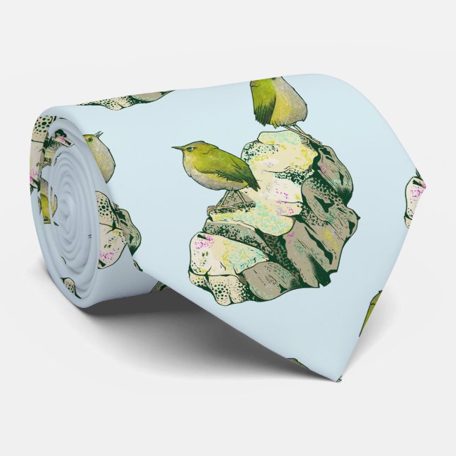 Rock Wren birds Neuseeland Krawatte (Gerollt)