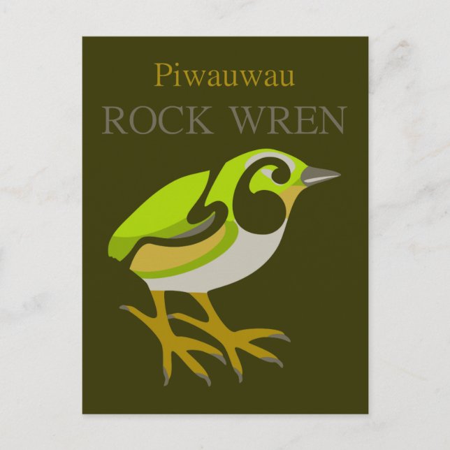 Rock Wren, South Island, NZ-Vogel Postkarte (Vorderseite)