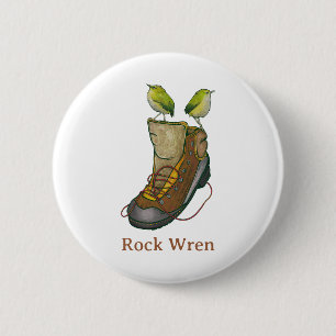 Rock Wren Tuke auf einem Wanderboot Button
