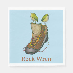Rock Wren Tuke auf einem Wanderboot Serviette