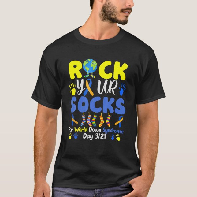 Rock your socks for World-Down-Syndrom Day T-Shirt (Vorderseite)
