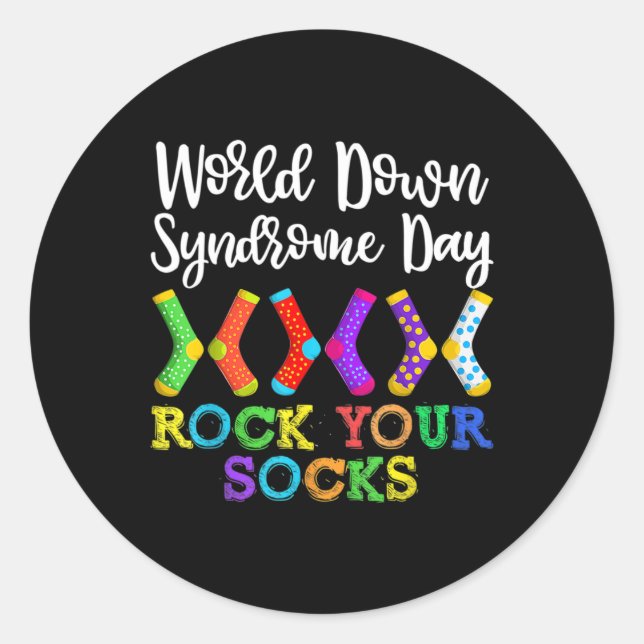 Rock Your Socks Kid Syndrome Awareness Warrior Sup Runder Aufkleber (Vorderseite)