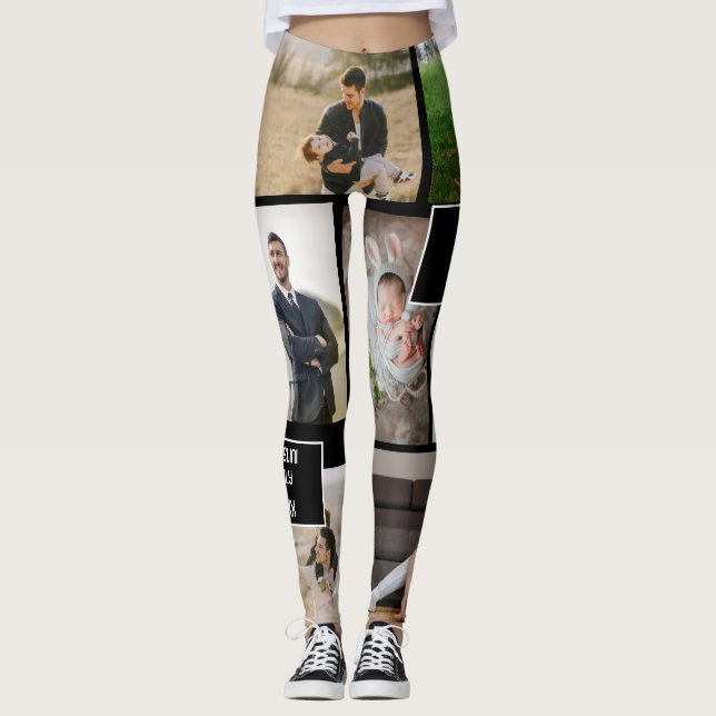 Rock your Story: Benutzerdefinierte 9-Foto Collage Leggings (Vorderseite)