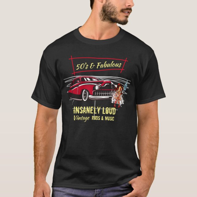 Rockabilly 50er und fabelhafte Sled Car Rod Music  T-Shirt (Vorderseite)