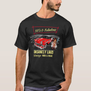 Rockabilly 50's und fabelhafte Red Car Rod Music T-Shirt
