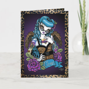 Rockabilly Baby Tattoo Angel Grußkarte Karte